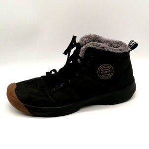 Tsiodfo Mens Hiking Boot Black Faux Fur Lined Lace Up Flat Heel Round Toe EUR 44